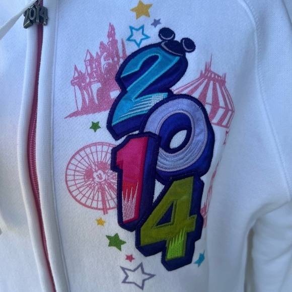 Disney Parks 2014 Mickey & Friends Embroidered Full Zip Hoodie Colorful Small - Picture 8 of 16